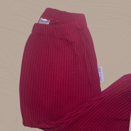 SOFORTKAUF Slim Harem Rot Waffle Jersey I  Gr.86