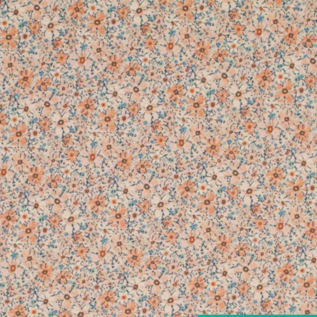 Jersey Beige Flowers