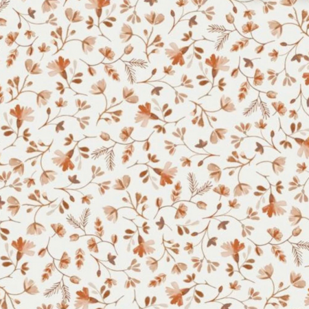 Jersey Vintage Orange Flowers