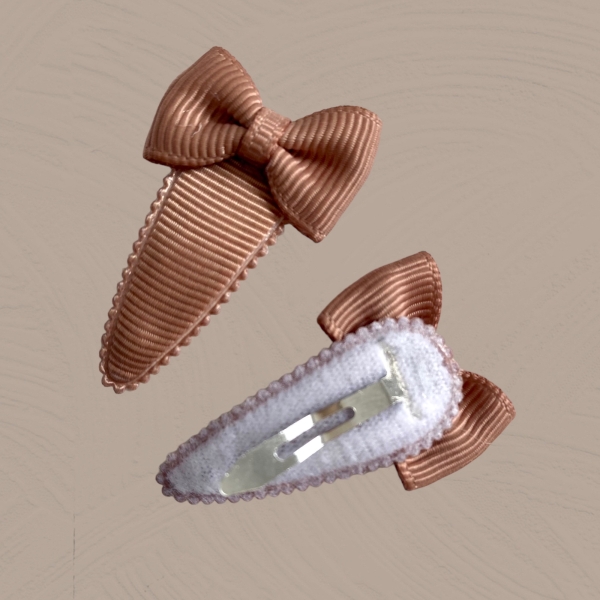 Baby-Haarspangen 2er Set brown