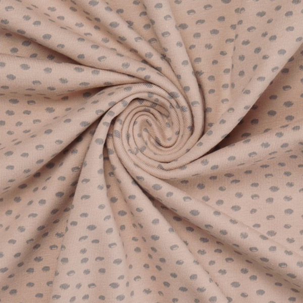 Jersey taupe Tupfen