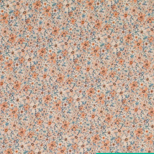 Jersey Beige Flowers