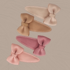 kleine Schleifen-Haarspangen I Rosa-Braun Mix