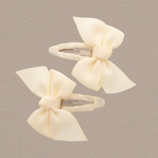 Baby-Haarspangen 2er Set Schleifen creme